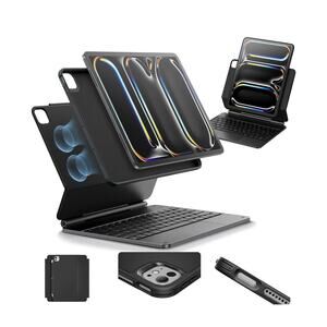 ESR iPad Pro 11 Inch Case with Keyboard (M4, 2024), iPad Pro 11 (5th Gen) Black